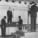Demonstrating a police line-up with audio hook-ups and recording capabilities in New York City in 1931 (Radio Craft/Novak Archive)